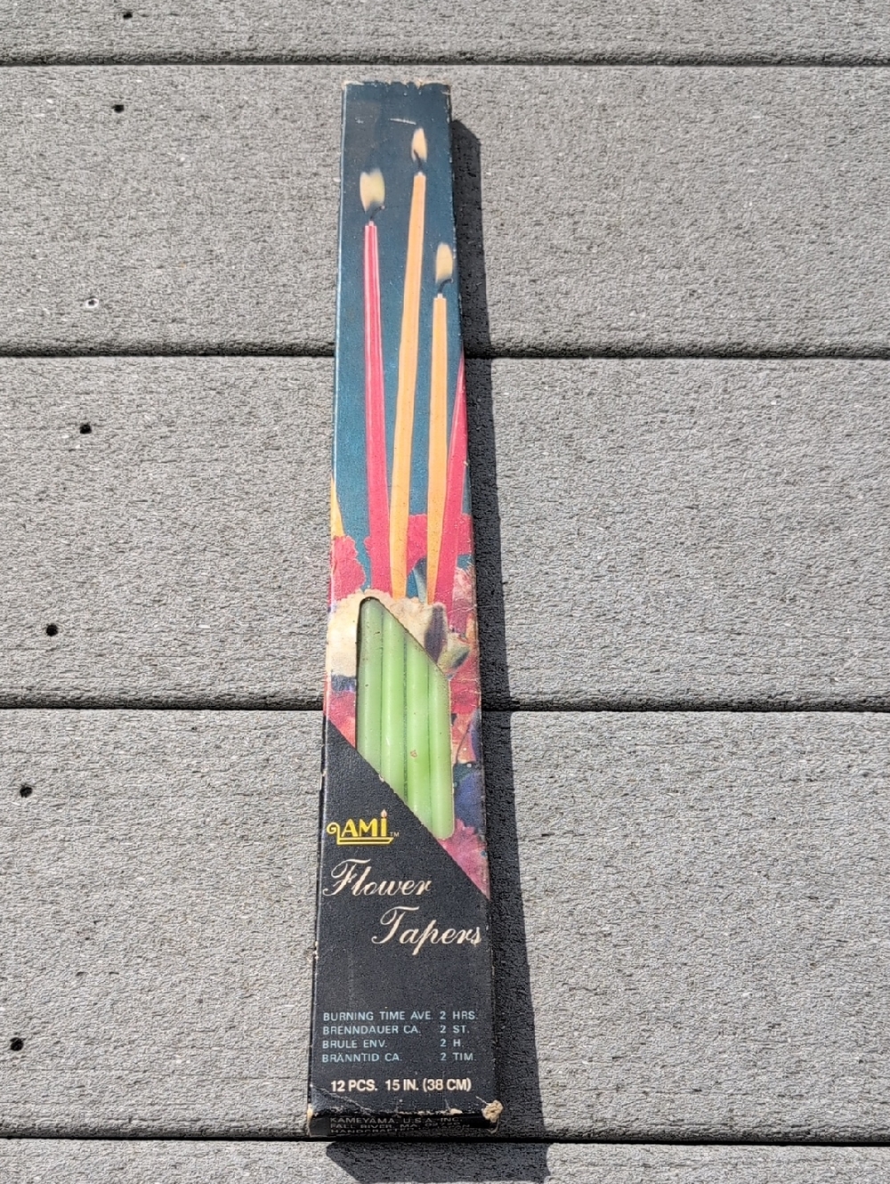 NWT Vintage AMI Green Flower Tapers - Pack of 12